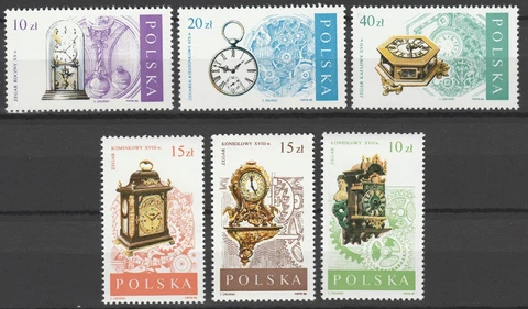 Poland 1988 Clocks 6 MNH stamps Cover