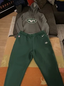 New York Jets Nike NFL On Field Game Team Issued Fleece Hoodie & Pants 2XL 3XL - Picture 1 of 11