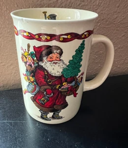 Vintage 1990 Kris Kringle Christmas Mug Cup Potpourri Designs 10 Ounce - Picture 1 of 4