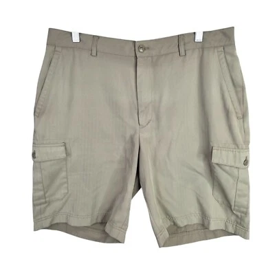 Mens Island Republic Beige Cargo Shorts Polyester Blend 10" Inseam Size 36 - Image 1 of 4