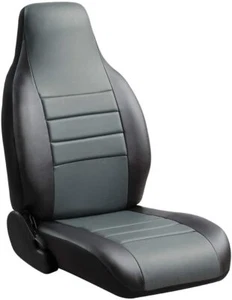 FIA SL68-31GRAY Leatherlite Front 40/20/40 Split Seat Cover Gray/Black (LBBK18) - Bild 1 von 3