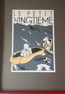 HERGE RARE SERIGRAPHIE TINTIN ESSAI IMPRIMERIE 50 X 70 ETAT NEUF - Foto 1 di 2