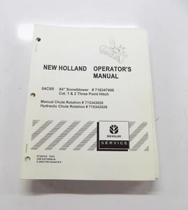 New Holland Operators Manual 84CSR 84" Snowblower  87300102 - Picture 1 of 1