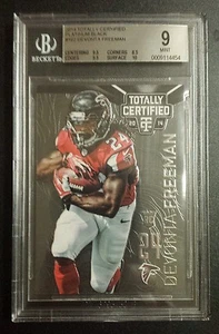 2014 TOTALLY CERTIFIED PLATINUM BLACK DEVONTA FREEMAN RC! BGS 9! TRUE 1/1! - Picture 1 of 2