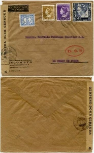 NETHERLANDS EAST INDIES NEI WW2 Ec 11 CENSORED 4 COL FRANKING Swiss 1941 Drucker - Picture 1 of 3