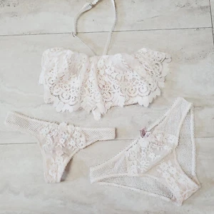 Victoria's Secret Dream Angels Floral Long line demi bra Boho white mini bustier - Picture 1 of 17