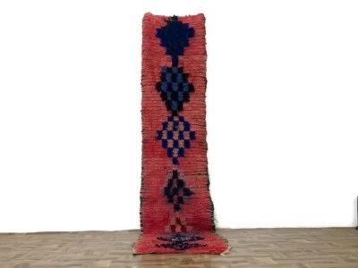 2x11 ft,Vintage Moroccan Runner Rug ,Handmade Oriental Area,Colorful Modern Rug, - Image 1 of 4