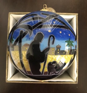Pier 1 Krippe bemalt Glas Weihnachtsschmuck 2015 wunderschön! - Bild 1 von 13