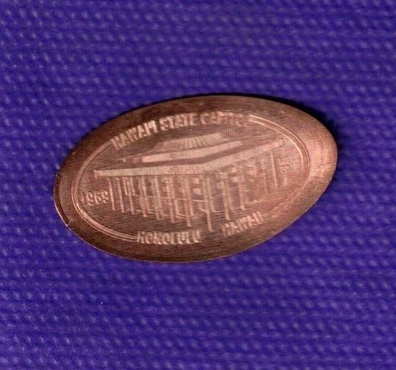 HAWAI'I CAPITAL DEL ESTADO Honolulu centavo de cobre prensado alargado Foto 1 de 1