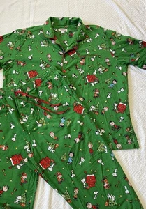 Peanuts Snoopy Charlie Brown Christmas Unisex  Flannel Pajama Set  XXL - Picture 1 of 8