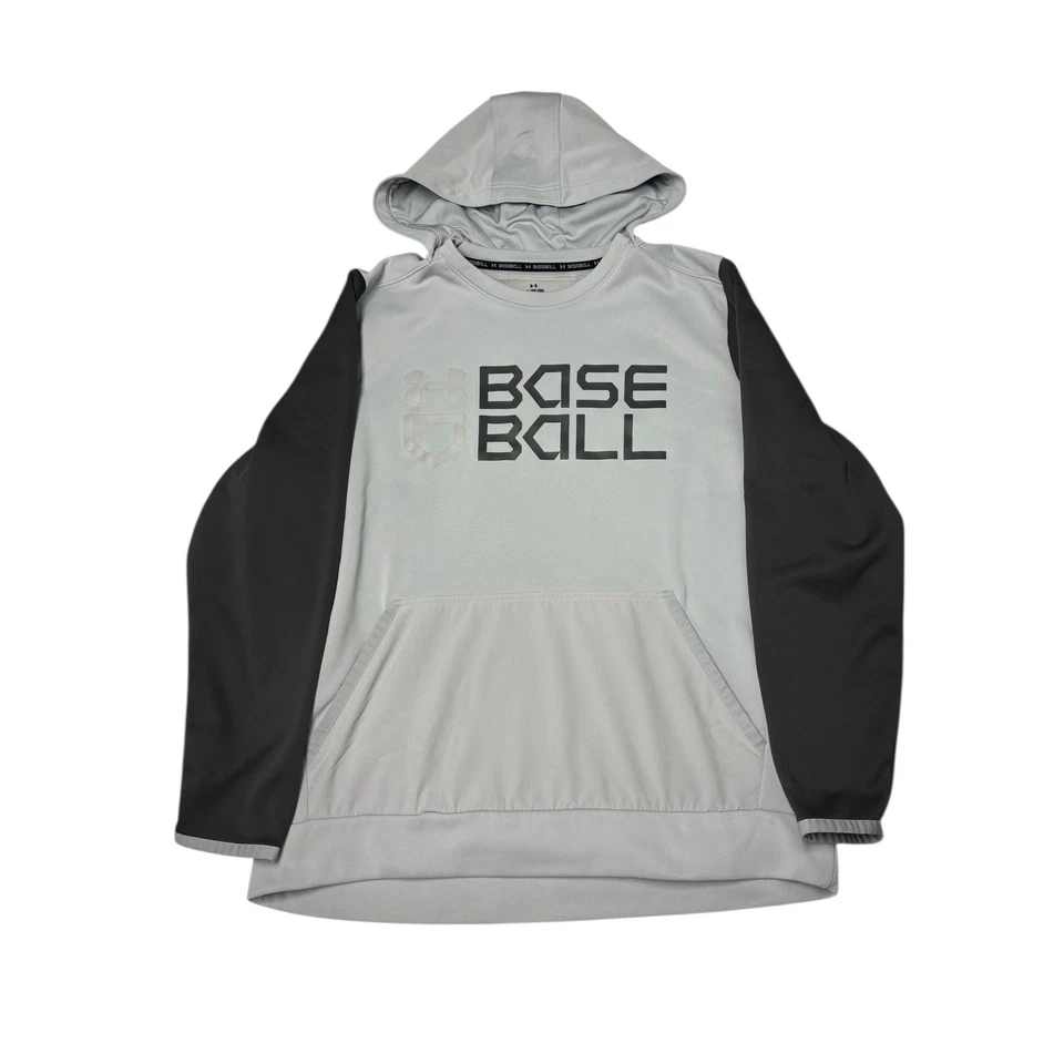 Under Armour Baseball Hoodie XL/TG/EG Gray Black Mens Athletic Pullover - Image 1 of 4