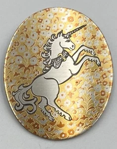 Ciondolo e spilla damascena vintage firmata unicorno canna e barton - Foto 1 di 4