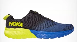 Herren 11,5 Laufschuhe HOKA Mach 3 schwarz blau gelber Besatz mit Neon Hoka Logo - Bild 1 von 12