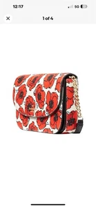 Kate Spade Kristi Poppy Printed Chain Flap Crossbody Purse - Cream Multi KC457 - Bild 1 von 4