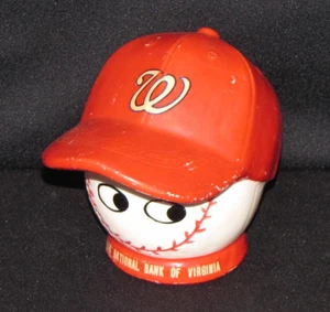 Washington Senators 1960s Promo Coin Bank; Suburban Nat'l Bank of Virginia - Bild 1 von 8