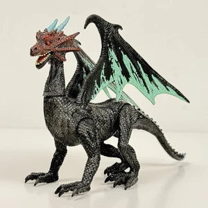 Figura de acción de dragón posable para niños galaxia negro verde azulado aventura fantasía juguete 5x7,5" - Imagen 1 de 10