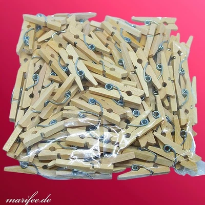 Mini Holzklammern, Wäscheklammern 50 bis 200 Stück, 9 × 3 × 25 mm - Bild 1 von 4