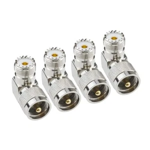 UHF Male PL-259 to UHF Female SO-239 L Shape Right Angle 90 Degree RF Coax Co... - Picture 1 of 6