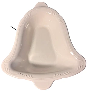 Pfaltzgraff Filigree Christmas Bell Shaped Bowl White One Quart Serve Decor - Picture 1 of 5