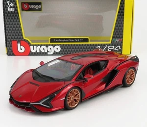 MODELLINO AUTO STATICO BURAGO LAMBORGHINI SIAN FKP 37 HYBRID 2020 ROSSO 1/24 - Foto 1 di 6