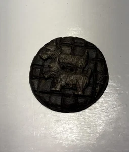 Vintage (1) Scottie Dogs Button Wood Composition1.5 Inches Brown - Picture 1 of 7