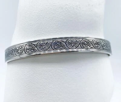 Brazalete Brazalete Vintage Danecraft Plata de Ley con Motivo Arabesco Foto 1 de 4