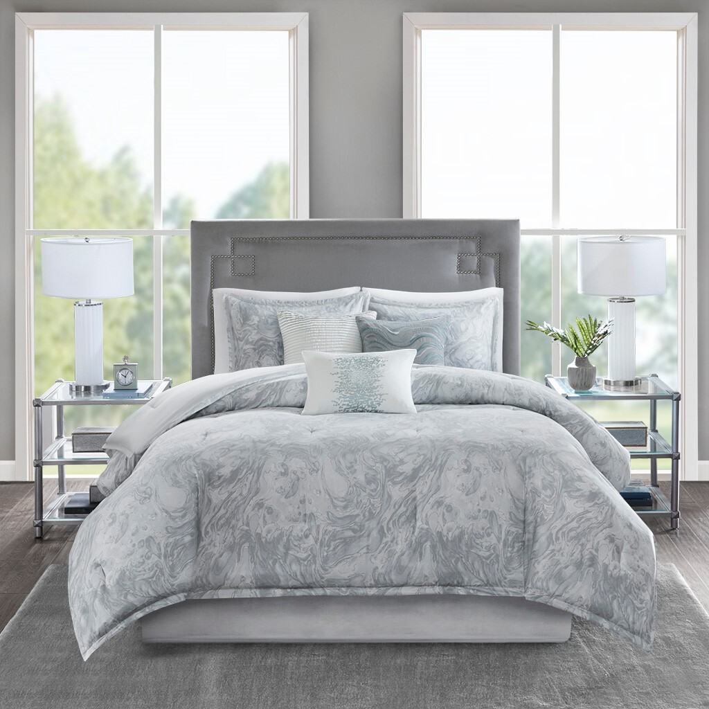 Pc Pintuck Embroidered Comforter Set 