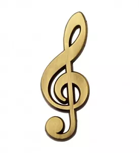 Music Treble Clef lapel pin badge. GOLD BRONZE SILVER NICKEL. NICE GIFT PRESENT - Bild 1 von 10