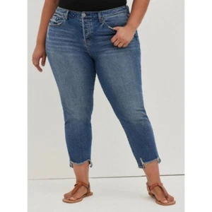 Torrid High Rise Straight Jeans Plus Size 30 Stretch Denim Distressed Ankle NWT - Picture 1 of 12