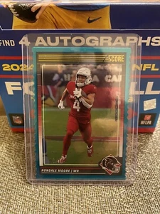 2024 Panini Score Rondale Moore Ssp verde azulado troquelado #d 8/10 Falcons Cardinals - Imagen 1 de 1