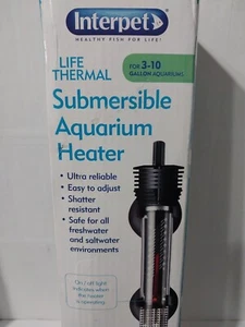 Calentador de acuario sumergible Interpet 3-10 galones 50 vatios encendido apagado luz sal fresca - Imagen 1 de 5