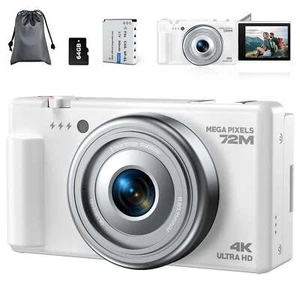 🔥72MP Digital Camera for Photography & 4K Video 2.8" 270° Flip Screen 18X Zoom~ - Picture 1 of 8