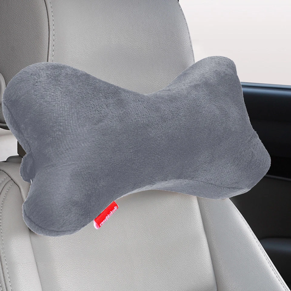 BOOKISHBUNNY Dog Bone Car Neck Pillow Head Rest Memory Foam Travel Road Trip Posture Support
