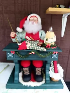 Vintage 1993 18" Gemälde Santa HOLIDAY CREATIONS musikalisch animiert beleuchtet Weihnachten - Bild 1 von 21