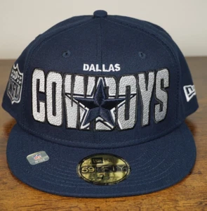 New Era Men Dallas Cowboys 59FIFTY Blue Navy Draft Fitted Cap Hat Size 7 1/2 - Picture 1 of 5