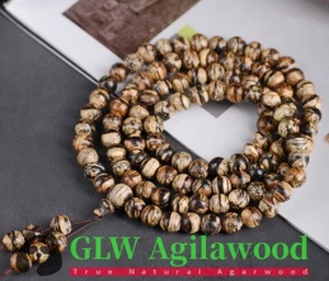 8mm*108 Malaysia Wild Agarwood Bracelet Malas Meditation Agilawood Prayer Beads - Picture 1 of 9