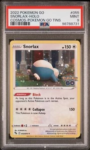 Snorlax 2022 Pokemon Go #055/078 Pokemon Go Tins PSA 9 - Picture 1 of 2