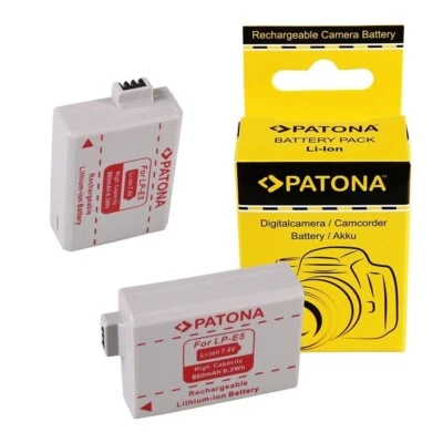 PATONA 2x Akku für Canon LP-E5 LPE5 EOS-450D EOS 450D EOS450D EOS1000