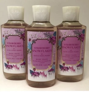 Bath & Body Works Strawberry Snowflakes Shower Gel set of 3 - Picture 1 of 5