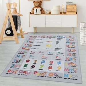 Kinderteppich Lernenmatte Alphabet Jungen & Mädchen Spielen Teppich Kinderzimmer - Bild 1 von 7