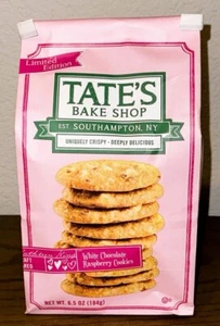 2025 LIMITIERT! Tate's Bake Shop Weiße Schokolade Himbeere Cookies KOSTENLOSER VERSAND - Bild 1 von 4