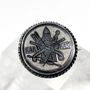 Antike russische Silber Brosche Niellé Kaukasus Krieger Punze 84 Schmuck 19. Jh. - Bild 1 von 9