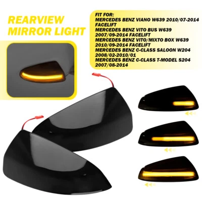 For 2008-10 Mercedes Benz C-Class Saloon W204 Sequential LED Amber Mirror Light - Image 1 of 4