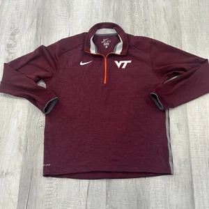 Virginia Tech Hokies Nike Pullover Quarter Zip VT jacket Windbreaker Dry Fit M - Picture 1 of 5