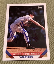1993 Topps SIGNED Autographed Russ Springer NY YANKEES #686 Baseball Card