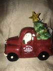 Camion rouge en céramique Mr. Christmas avec arbre de Noël éclairé - Neuf dans sa boîte !