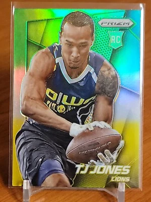 2014 Prizm Green Yellow TJ Jones #213 RC Rookie Irish Lions - Image 1 of 2