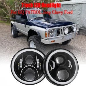 2PCS 7 inch LED Headlights Projector High/Low Beam For GQ PATROL Jeep chevy Ford - Picture 1 of 8