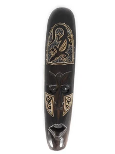 Tribal Chief Tiki Mask 20" w/ Gecko - Primitive Art | #wib370650d - Picture 1 of 1