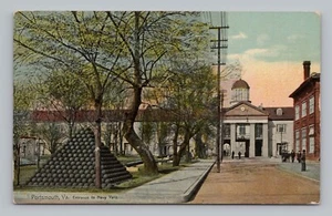 Postcard Entrance to Navy Yard Portsmouth Virginia - Picture 1 of 2